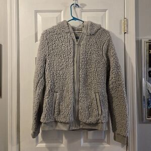 Cozy Gray Aeropostale Sherpa Bear Jacket